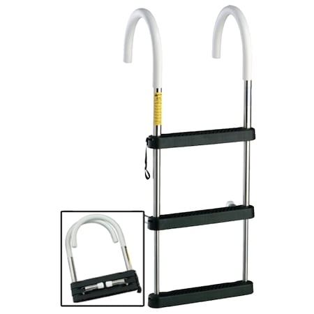 Garelick Telescoping Stainless Steel Gunwale Hook 3-Step Ladder 06131
